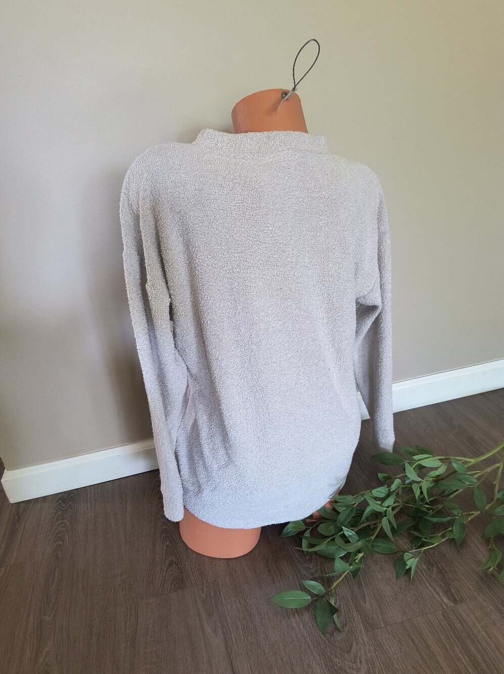 Victoria's Secret PINK Sweatshirt Beige Textured Cozy Pullover Oversized Size XS - Picture 3 of 8